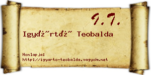Igyártó Teobalda névjegykártya